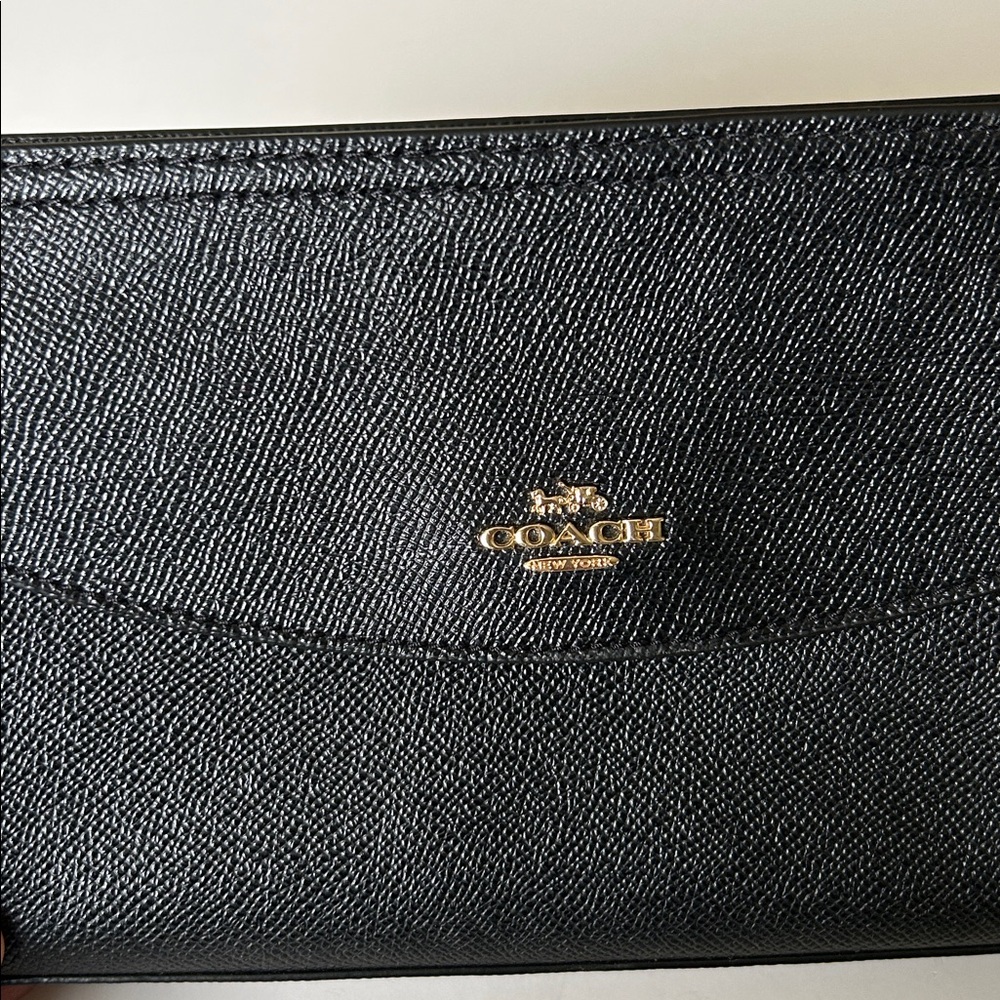 Coach Black Leather Wristlet Clutch - Picture 3 of 11